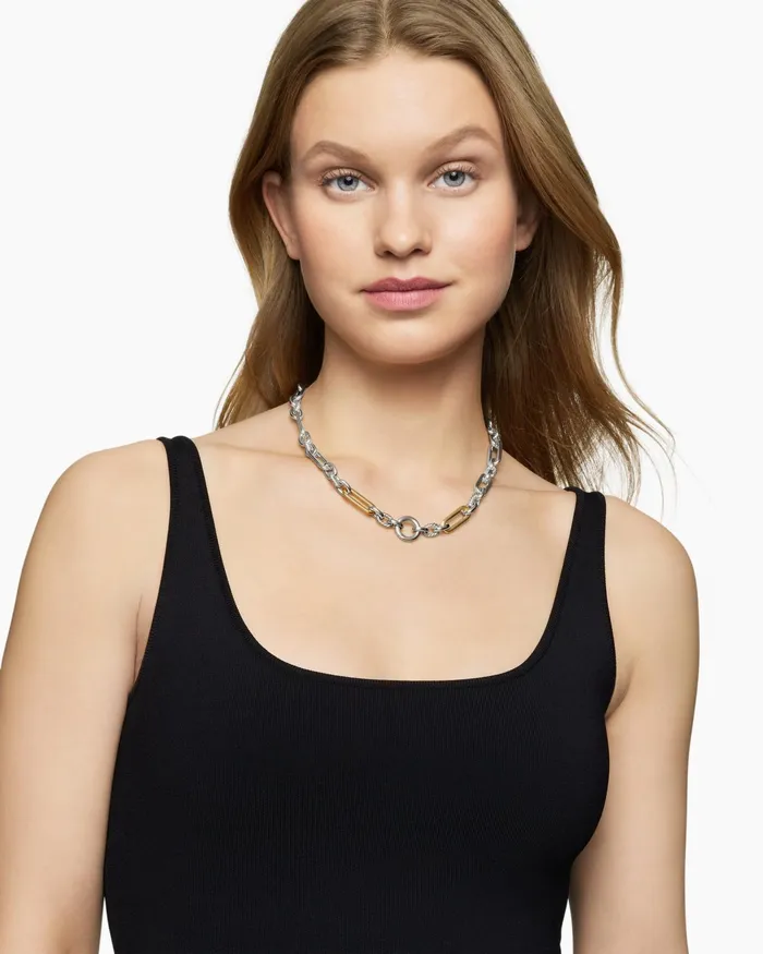 Lexington Chain Necklace In Sterling Silver With 18K Yellow Gold 98mm Women David Yurman Chain Lexington Chain Necklace In Sterling Silver With 18K Yellow Gold 98mm Women David Yurman Chain