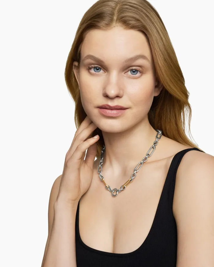 Lexington Chain Necklace In Sterling Silver With 18K Yellow Gold 98mm Women David Yurman Chain Lexington Chain Necklace In Sterling Silver With 18K Yellow Gold 98mm Women David Yurman Chain