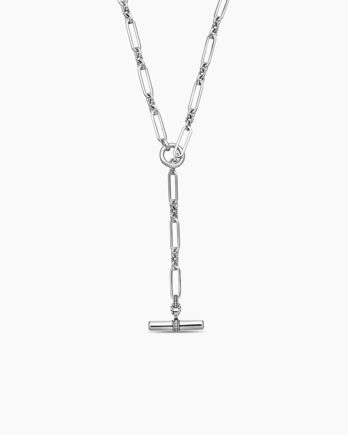 Lexington Y Chain Necklace In Sterling Silver With Diamonds 65mm Women David Yurman Chain