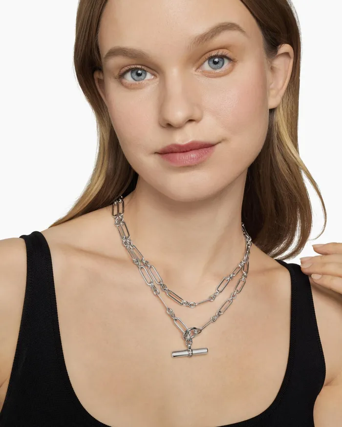 Lexington Y Chain Necklace In Sterling Silver With Diamonds 65mm Women David Yurman Chain