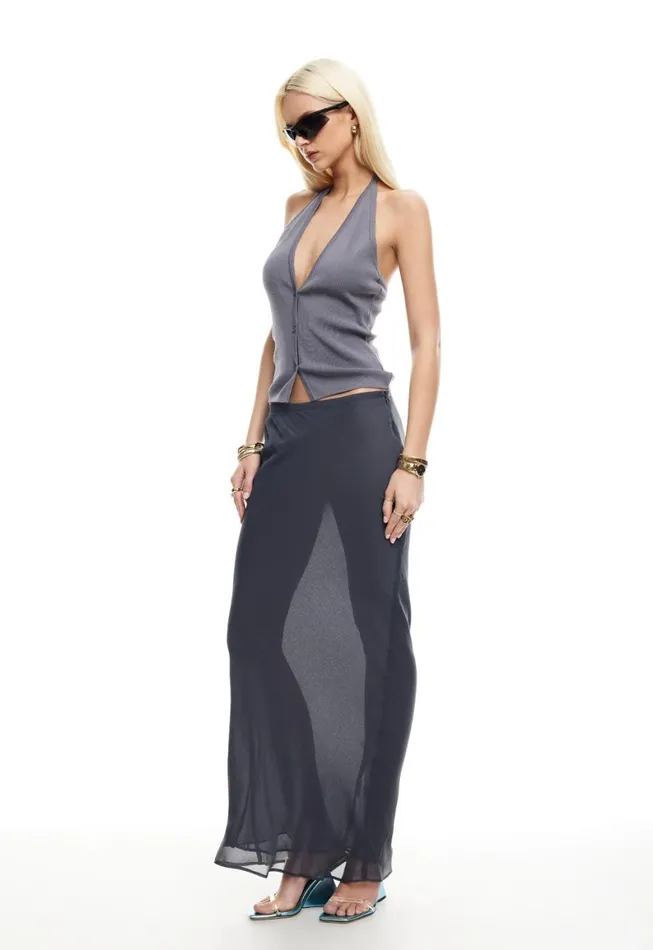 Lioness Fashion BRAT HALTER TOP Slate Women Tops