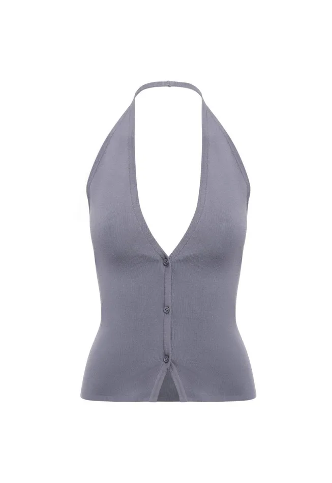 Lioness Fashion BRAT HALTER TOP Slate Women Tops
