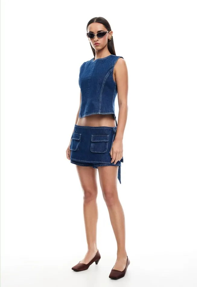 Lioness Fashion COUNTRYSIDE SKORT Blue Denim Women Shorts
