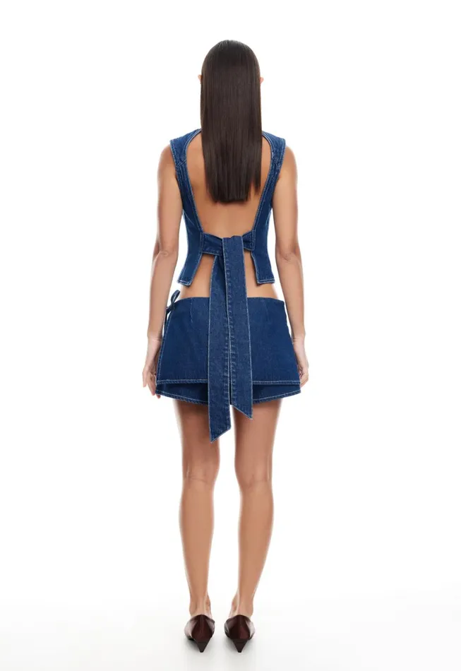 Lioness Fashion COUNTRYSIDE SKORT Blue Denim Women Shorts