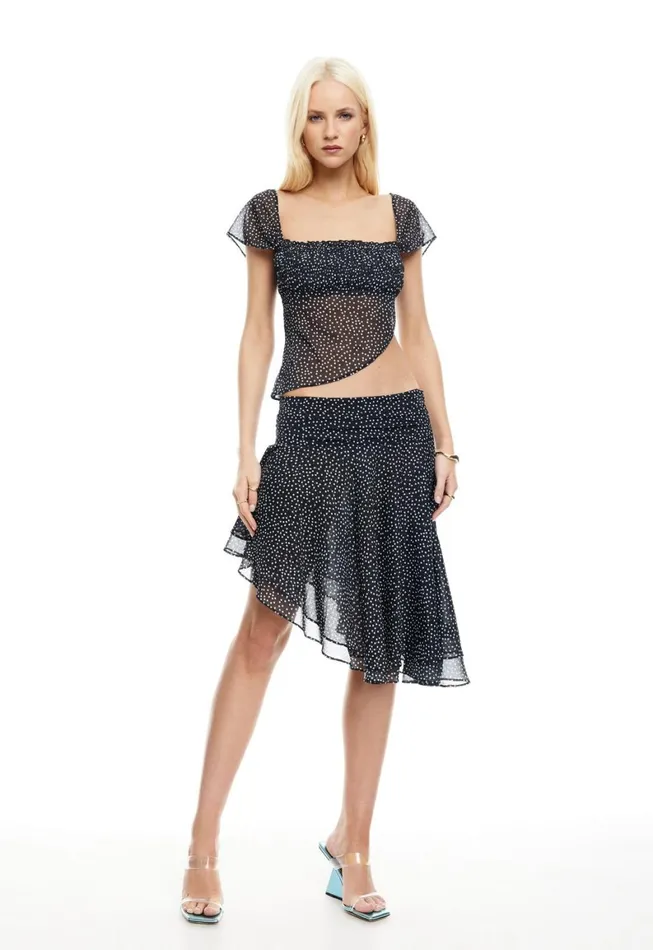 Lioness Fashion LEGACY MIDI SKIRT Onyx Polka Women Skirts Lioness Fashion LEGACY MIDI SKIRT Onyx Polka Women Skirts