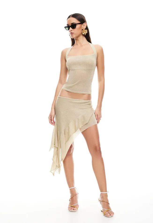 Lioness Fashion PALISADES HALTER TOP Oyster Women Tops