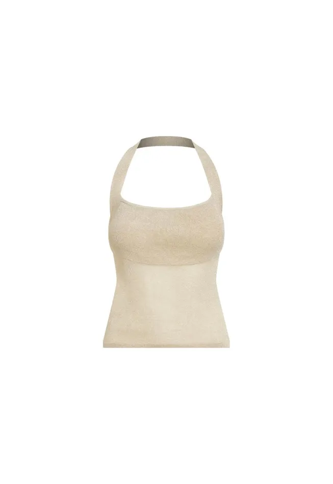 Lioness Fashion PALISADES HALTER TOP Oyster Women Tops