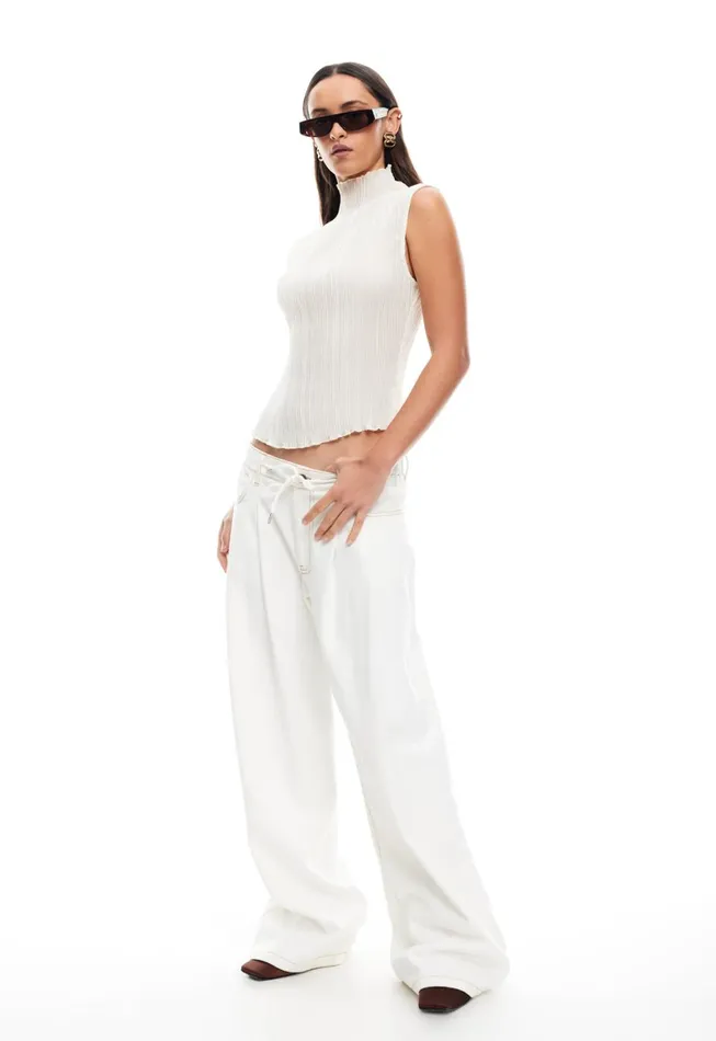 Lioness Fashion SLOUCHED TIE UP JEAN Porcelain Women Pants Lioness Fashion SLOUCHED TIE UP JEAN Porcelain Women Pants