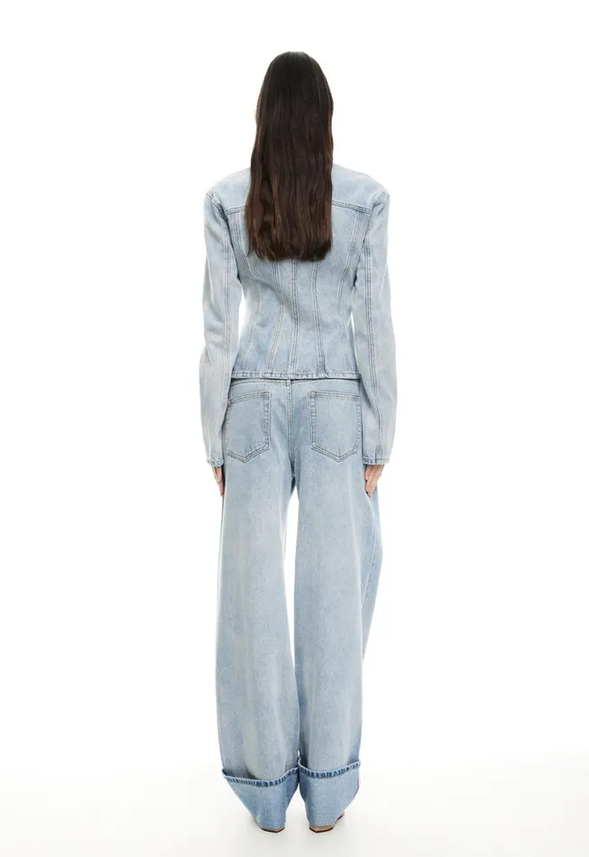 Lioness Fashion TOP MODEL CUFFED JEAN Light Denim Women Pants Lioness Fashion TOP MODEL CUFFED JEAN Light Denim Women Pants