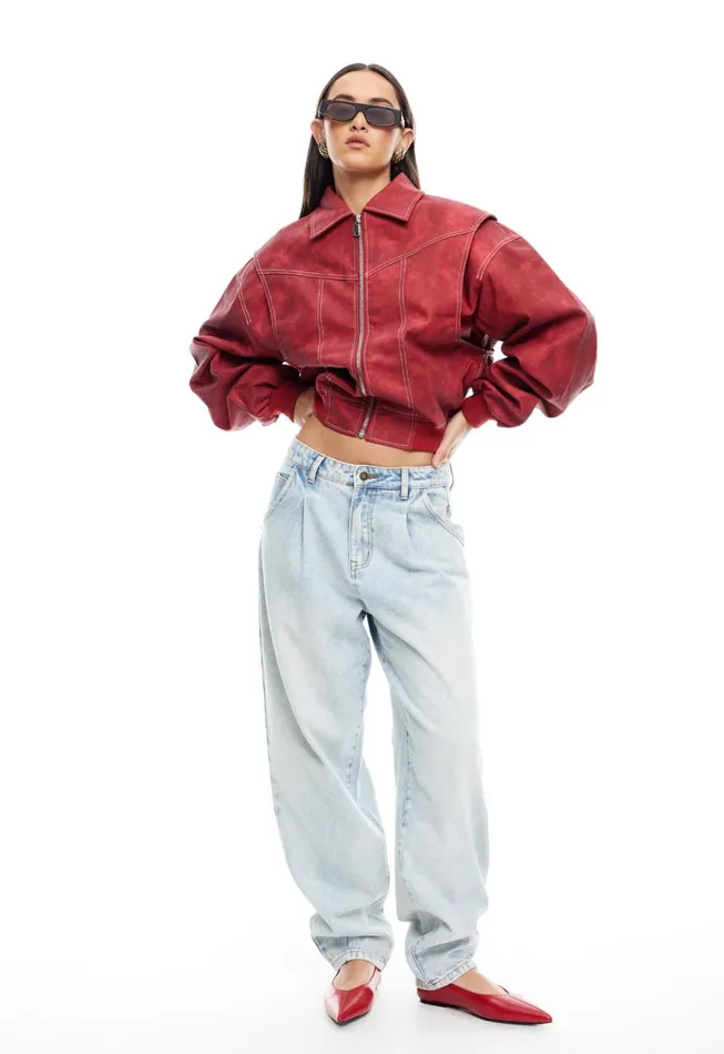 Lioness Fashion VISTA BOMBER Crimson Women Outerwear Lioness Fashion VISTA BOMBER Crimson Women Outerwear