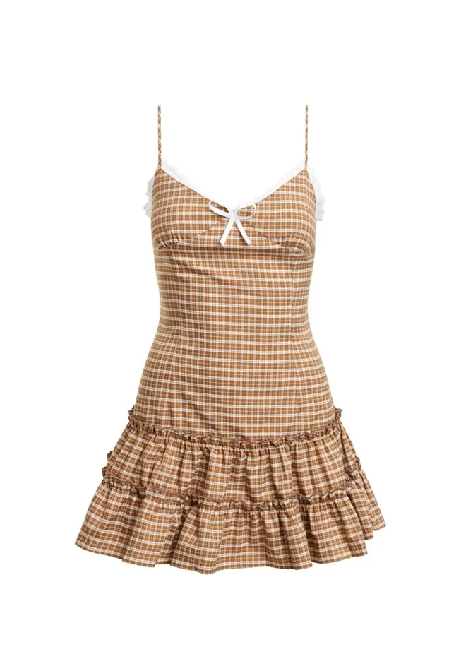 Lioness Fashion YVES MINI DRESS Chocolate Check Women Dresses Lioness Fashion YVES MINI DRESS Chocolate Check Women Dresses
