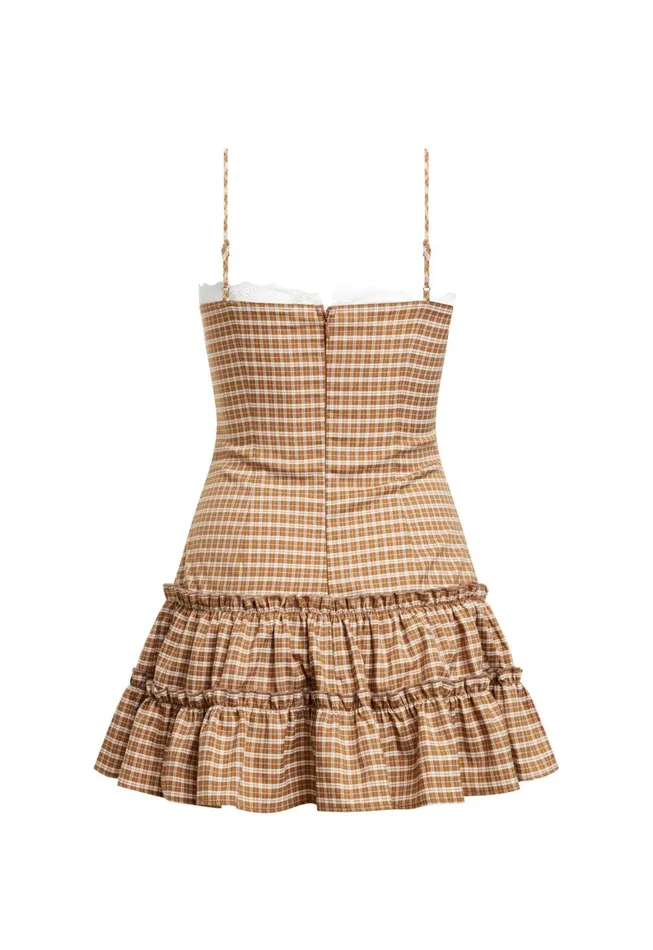 Lioness Fashion YVES MINI DRESS Chocolate Check Women Dresses Lioness Fashion YVES MINI DRESS Chocolate Check Women Dresses