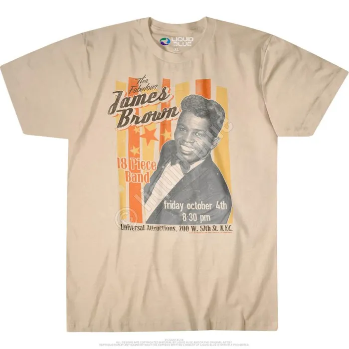 Liquid Blue Athletic TShirt Men Fabulous James Brown Tan Athletic TShirt