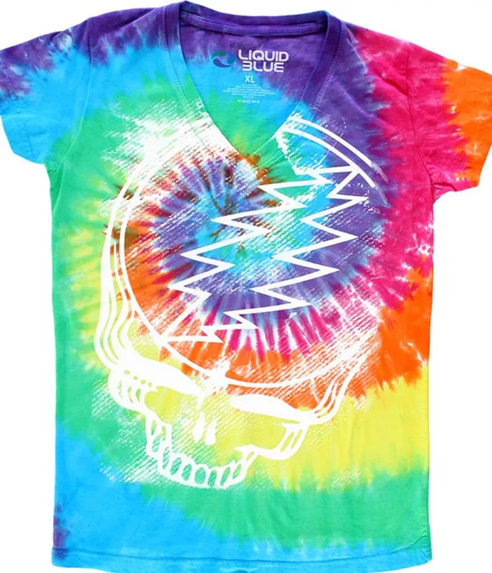 Liquid Blue Juniors Long Length Women Stealie TieDye Juniors Long Length VNeck TShirt Liquid Blue Juniors Long Length Women Stealie TieDye Juniors Long Length VNeck TShirt