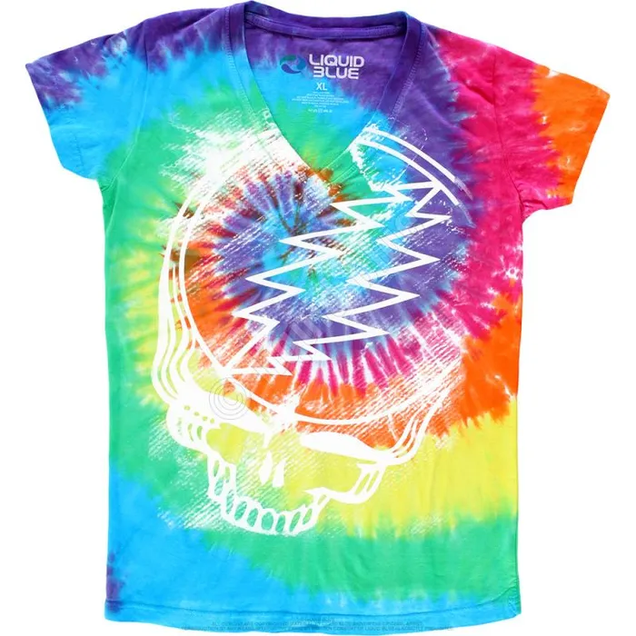 Liquid Blue Juniors Long Length Women Stealie TieDye Juniors Long Length VNeck TShirt Liquid Blue Juniors Long Length Women Stealie TieDye Juniors Long Length VNeck TShirt
