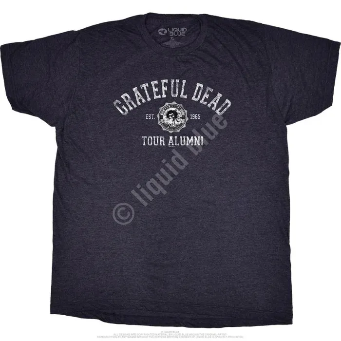 Liquid Blue PolyCotton TShirt Men GD Tour Alumni Grey Poly Cotton TShirt