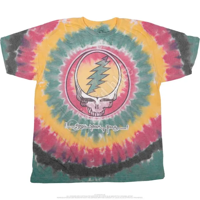 Liquid Blue PolyCotton TShirt Men Vintage Rasta SYF PolyCotton TieDye TShirt