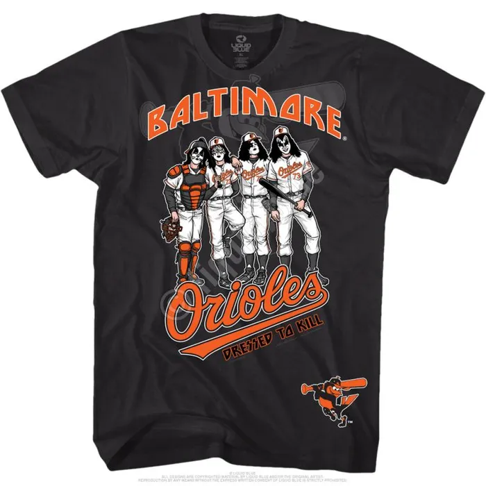 Liquid Blue TShirt Men Baltimore Orioles Dressed To Kill Black TShirt