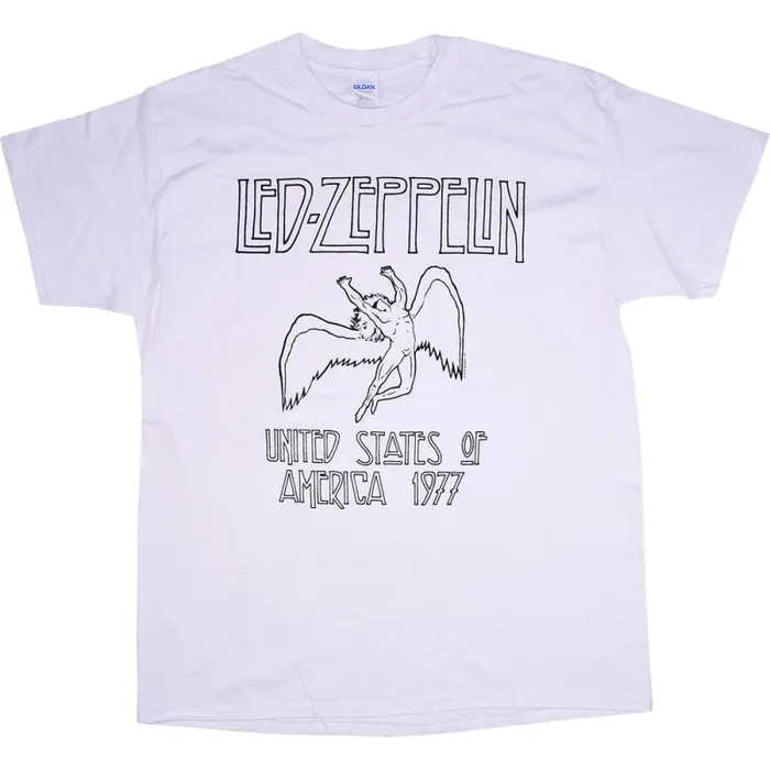 Liquid Blue TShirt Men Led Zeppelin Icarus White TShirt