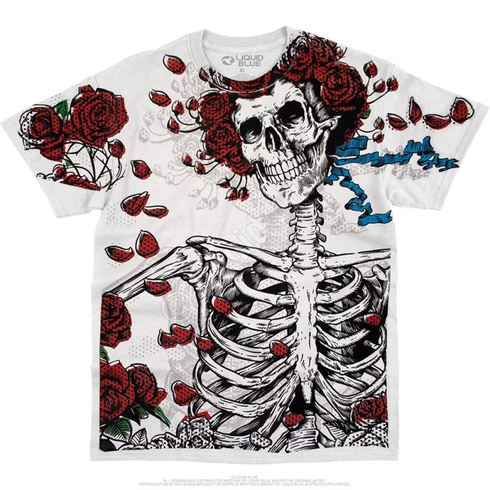 Liquid Blue TShirt Men Original Woodcut White TShirt