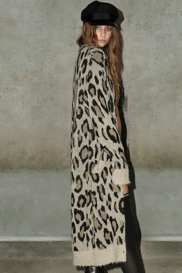 Long Leopard Cardigan Sweaters R13 Women