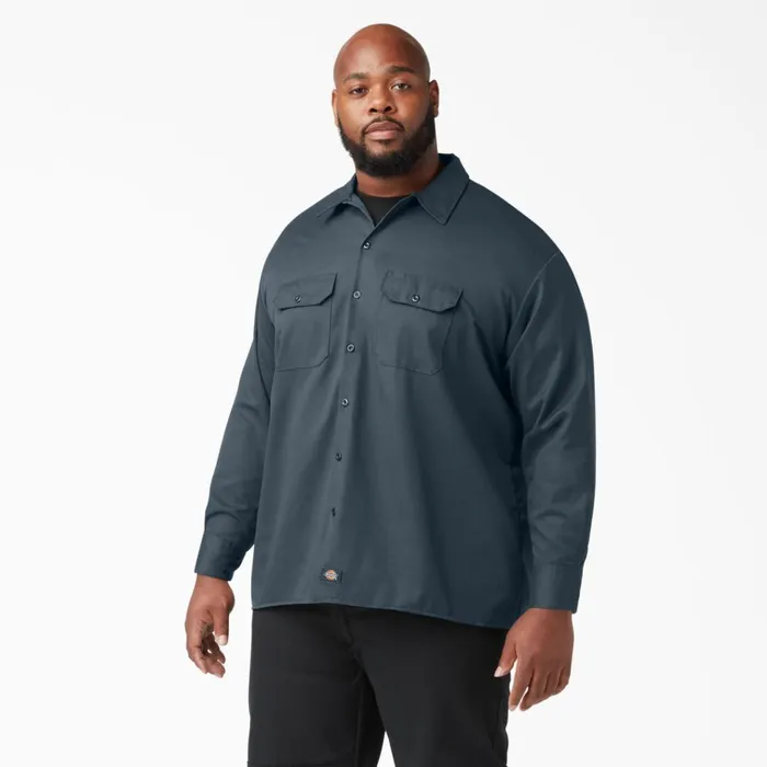 Long Sleeve Work Shirt Airforce Blue Airforce Blue af Men Dickies Work Shirts