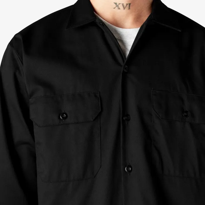 Long Sleeve Work Shirt Black Black bk Men Dickies Work Shirts Long Sleeve Work Shirt Black Black bk Men Dickies Work Shirts