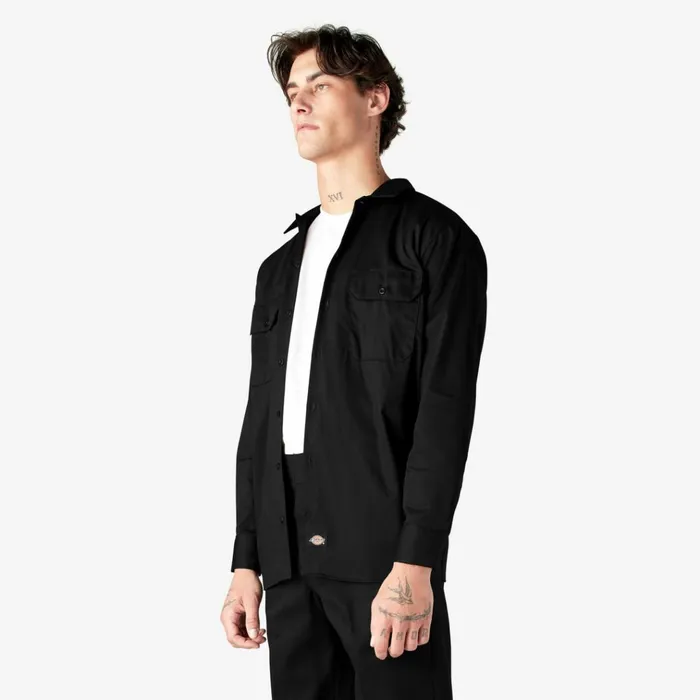 Long Sleeve Work Shirt Black Black bk Men Dickies Work Shirts Long Sleeve Work Shirt Black Black bk Men Dickies Work Shirts