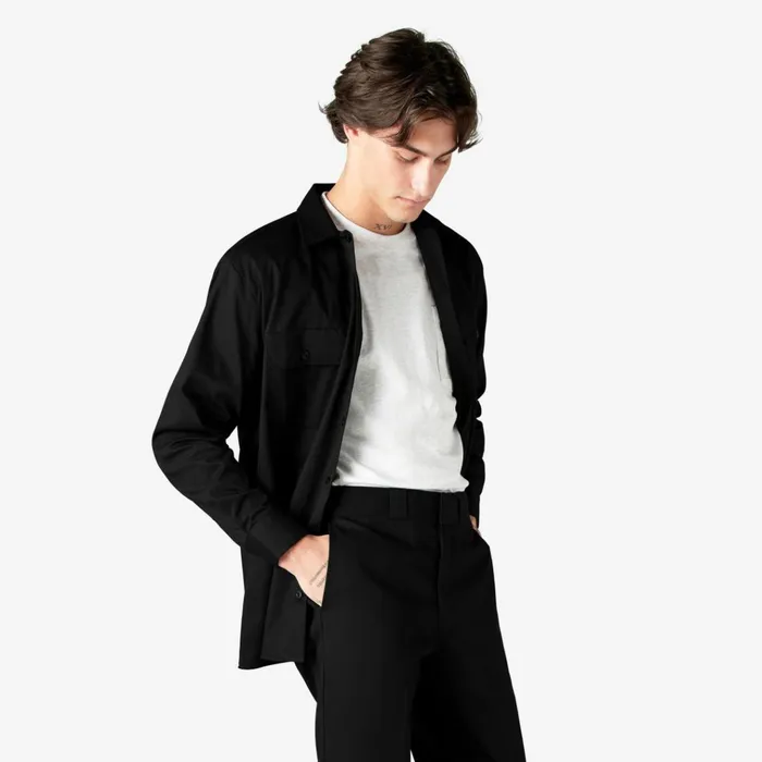 Long Sleeve Work Shirt Black Black bk Men Dickies Work Shirts Long Sleeve Work Shirt Black Black bk Men Dickies Work Shirts