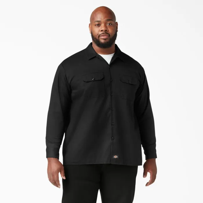 Long Sleeve Work Shirt Black Black bk Men Dickies Work Shirts Long Sleeve Work Shirt Black Black bk Men Dickies Work Shirts
