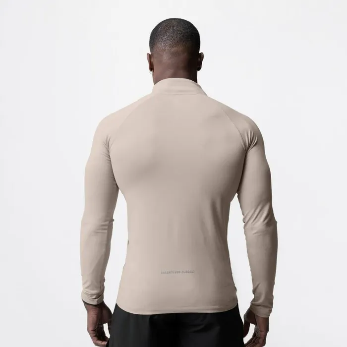 Long Sleeves Men ASRV Core Fitted Quarter Zip Chai