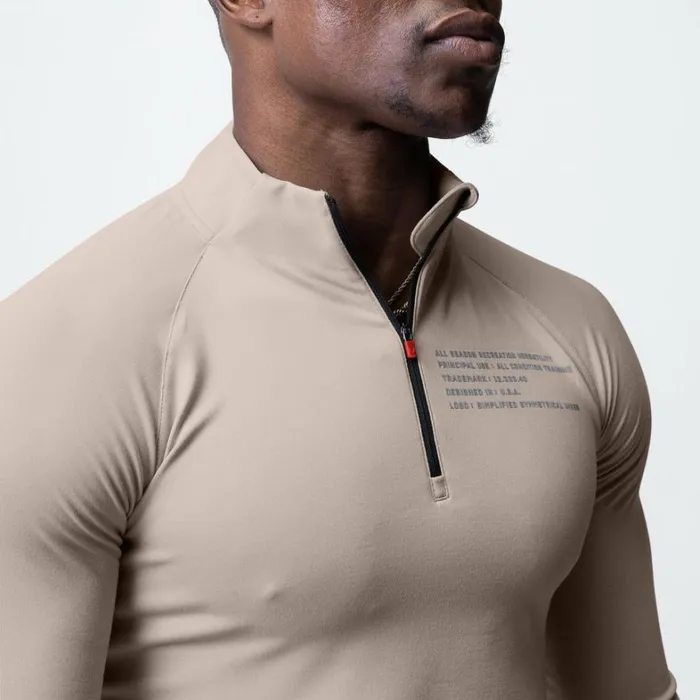 Long Sleeves Men ASRV Core Fitted Quarter Zip Chai
