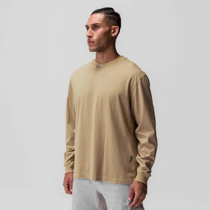 Long Sleeves Men ASRV Tech Essential Relaxed Long Sleeve Khaki