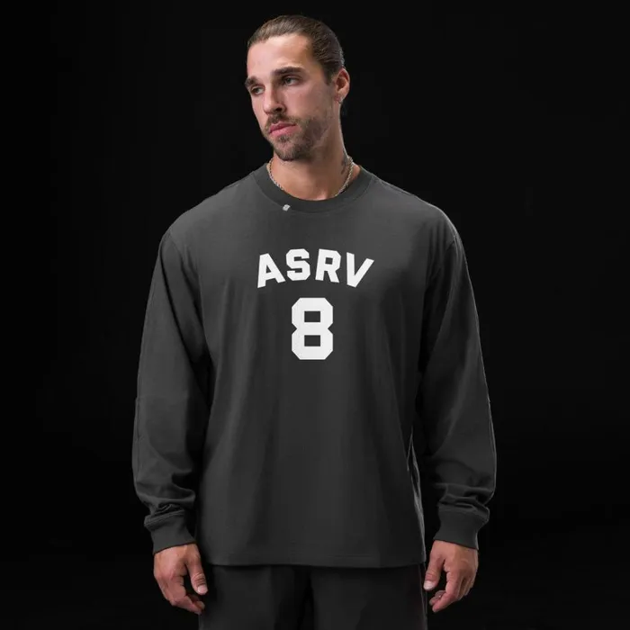 Long Sleeves Men ASRV Tech Essential Relaxed Long Sleeve Space Grey 034asrv 8034