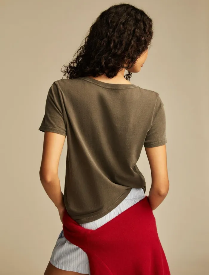 Lucky Forever Faithful Classic Crew Black Olive Women Lucky Brand Graphic Tees
