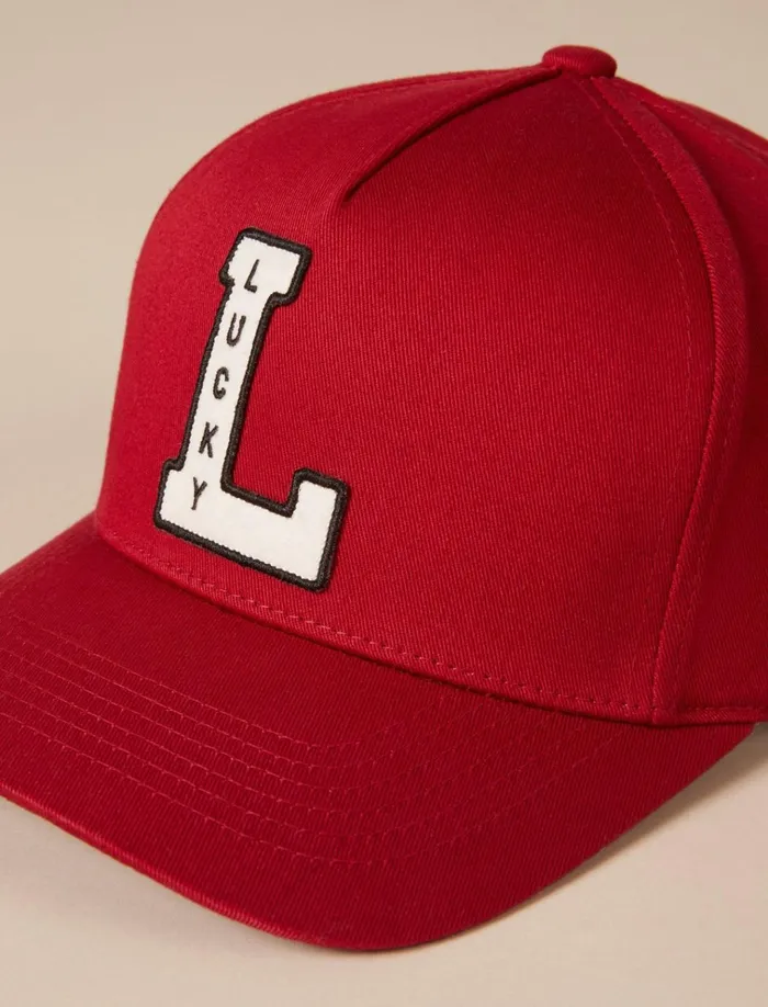 Lucky Vintage Embroidered Baseball Cap Light Red Women Lucky Brand Hats
