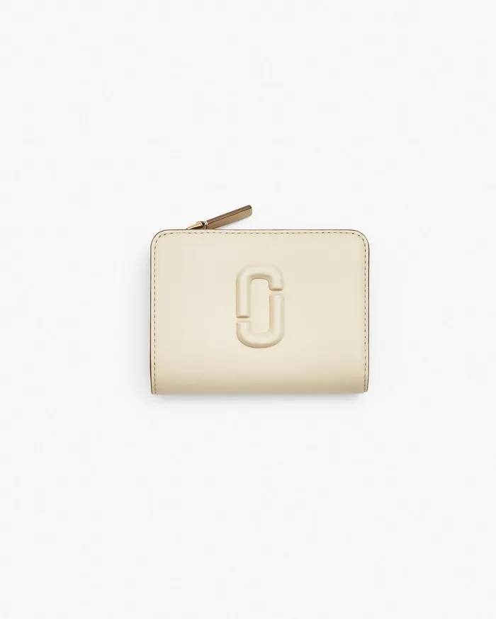 Marc Jacobs Small Wallets Women The Covered J Marc Mini Compact Wallet Cloud White Marc Jacobs Small Wallets Women The Covered J Marc Mini Compact Wallet Cloud White