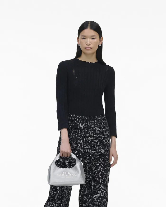 Marc Jacobs The Sack Bag Women The Metallic Leather Mini Sack Bag Silver