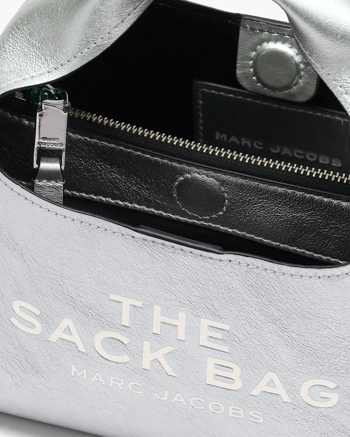 Marc Jacobs The Sack Bag Women The Metallic Leather Mini Sack Bag Silver