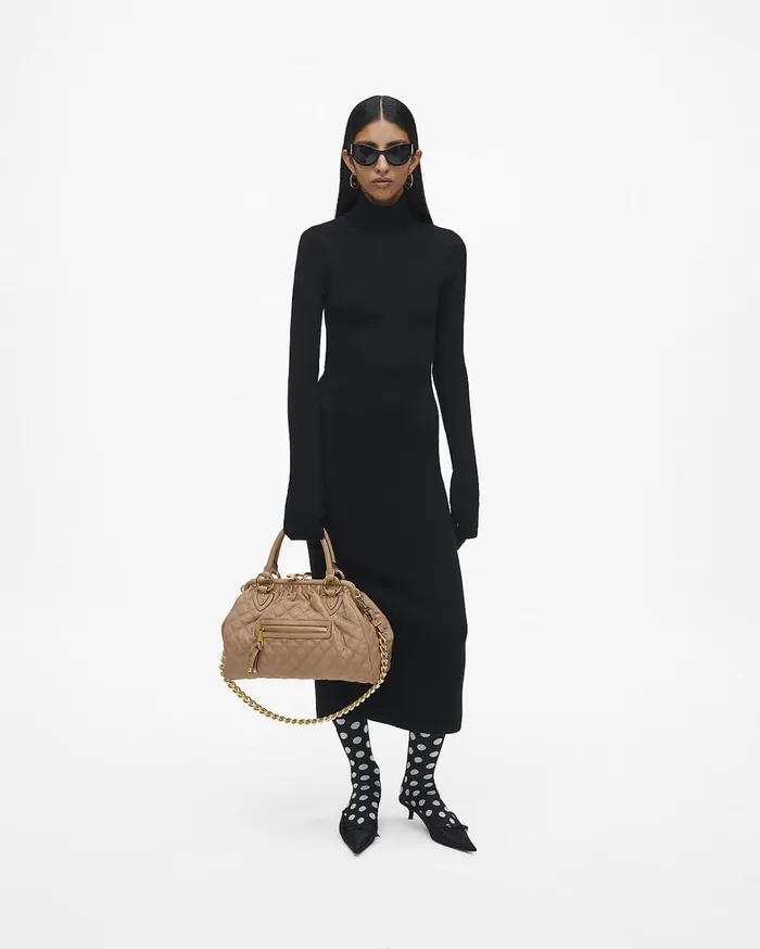 Marc Jacobs Top Handle Bags Women ReEdition Quilted Leather Stam Bag Camel