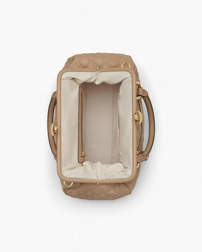 Marc Jacobs Top Handle Bags Women ReEdition Quilted Leather Stam Bag Camel