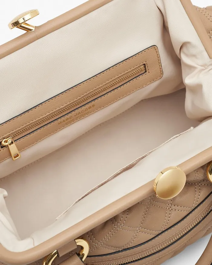 Marc Jacobs Top Handle Bags Women ReEdition Quilted Leather Stam Bag Camel