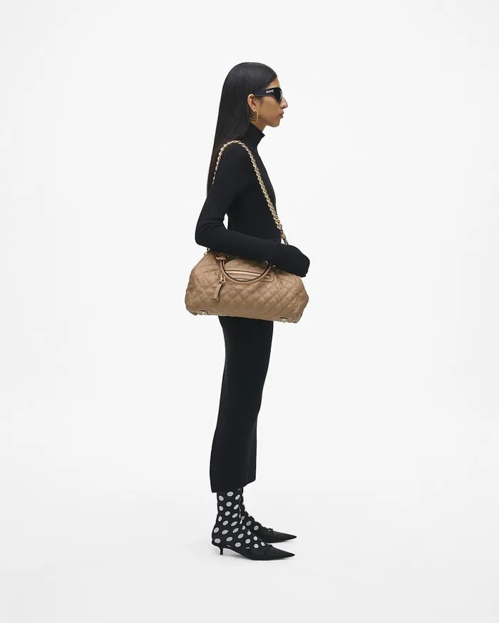 Marc Jacobs Top Handle Bags Women ReEdition Quilted Leather Stam Bag Camel