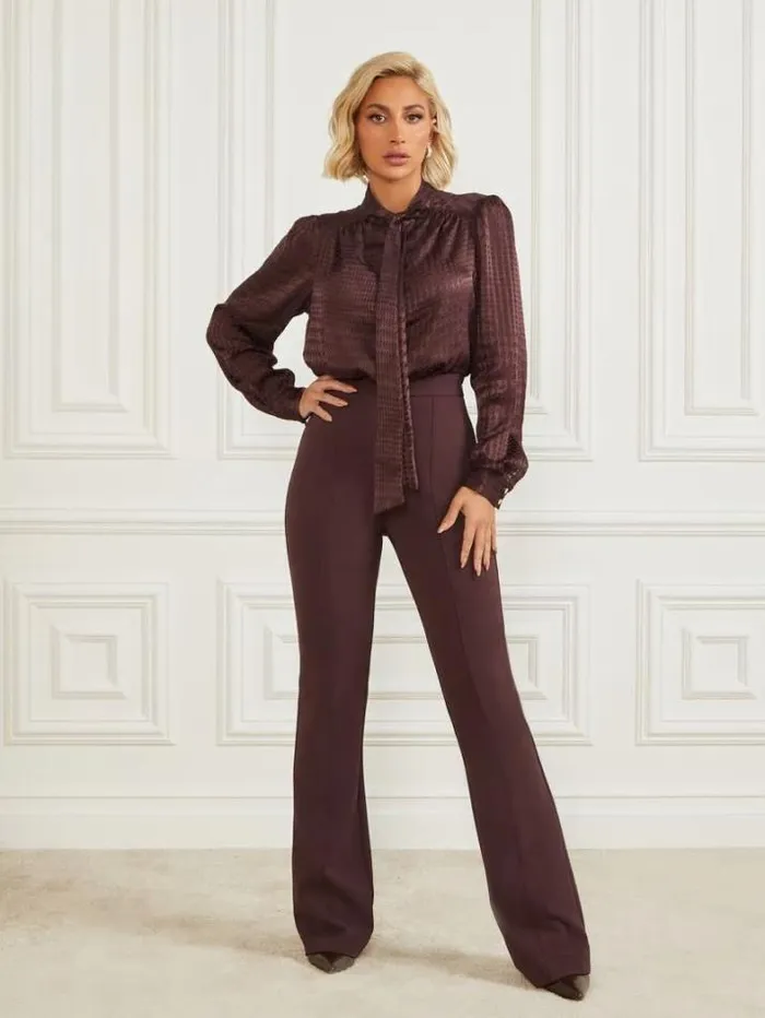 Marciano Chloe Flared Pant Dark Bourbon Women Bottoms Marciano Chloe Flared Pant Dark Bourbon Women Bottoms