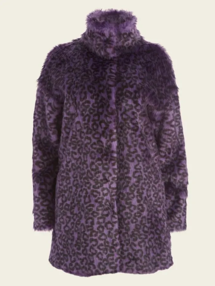 Marciano Larissa FauxFur Coat Satellite Purple and Black Women Jackets Marciano Larissa FauxFur Coat Satellite Purple and Black Women Jackets