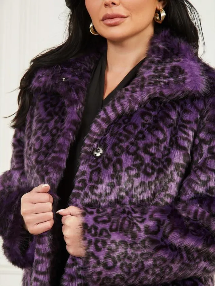 Marciano Larissa FauxFur Coat Satellite Purple and Black Women Jackets Marciano Larissa FauxFur Coat Satellite Purple and Black Women Jackets