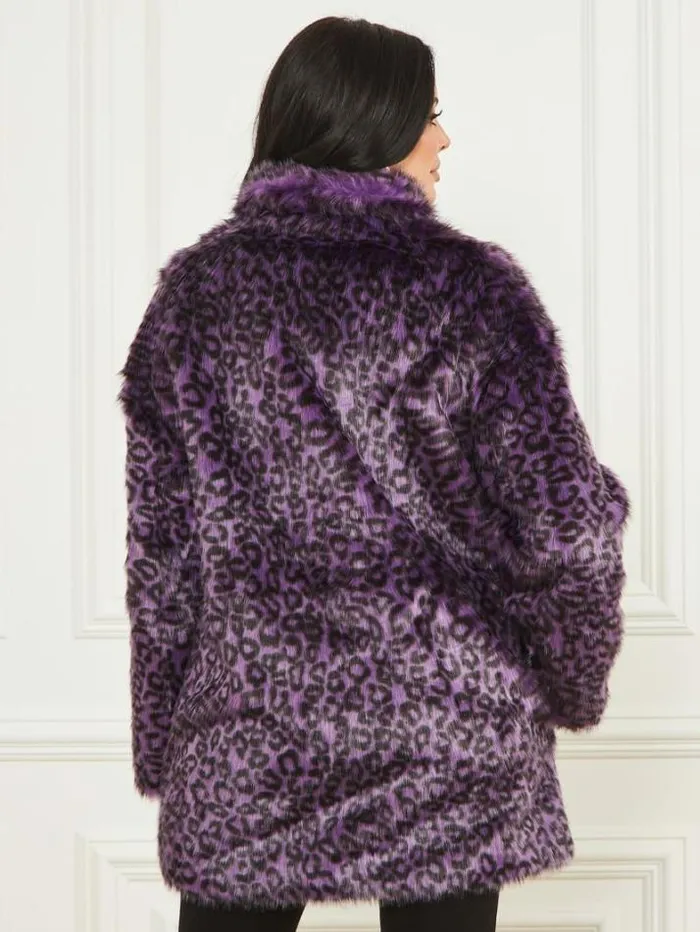 Marciano Larissa FauxFur Coat Satellite Purple and Black Women Jackets Marciano Larissa FauxFur Coat Satellite Purple and Black Women Jackets
