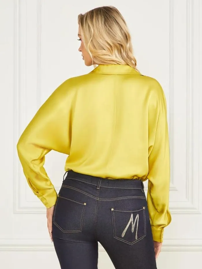 Marciano Tiffany Blouse Green Sheen Women Tops And Sweaters Marciano Tiffany Blouse Green Sheen Women Tops And Sweaters