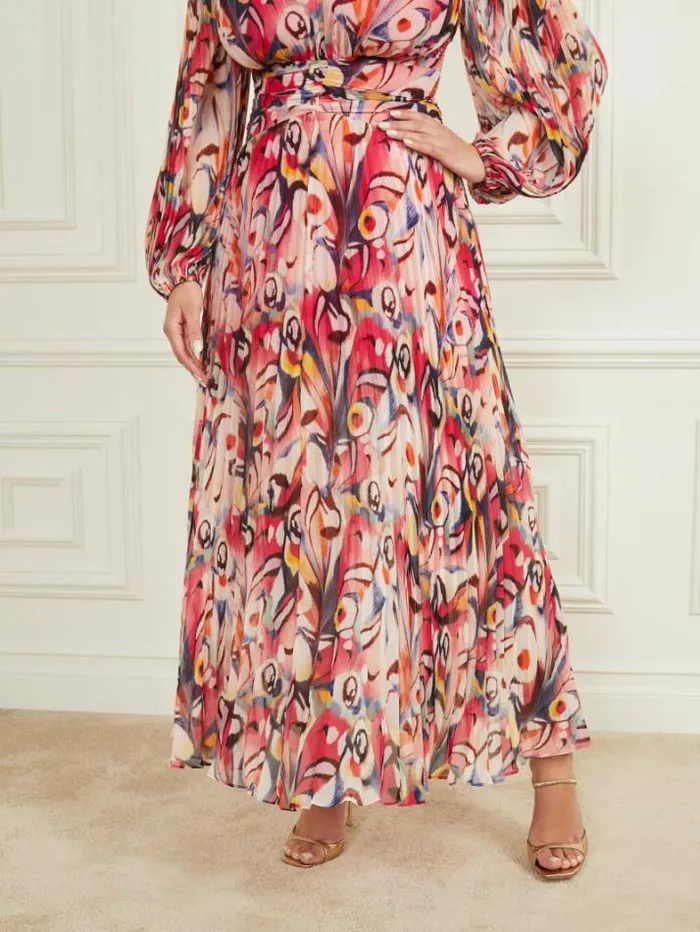 Marciano Wonderland Pleated Maxi Dress Wonderland Print Women Dresses Marciano Wonderland Pleated Maxi Dress Wonderland Print Women Dresses