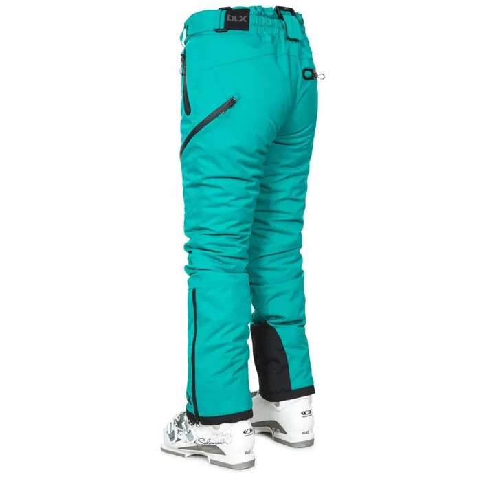 Marisol DLX Waterproof Ski Trousers Ocean Green Women Trespass Salopettes